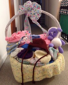 2015 Knit Out participants donated over 150 hats for newborns for Pottstown Memorial Medical Center.